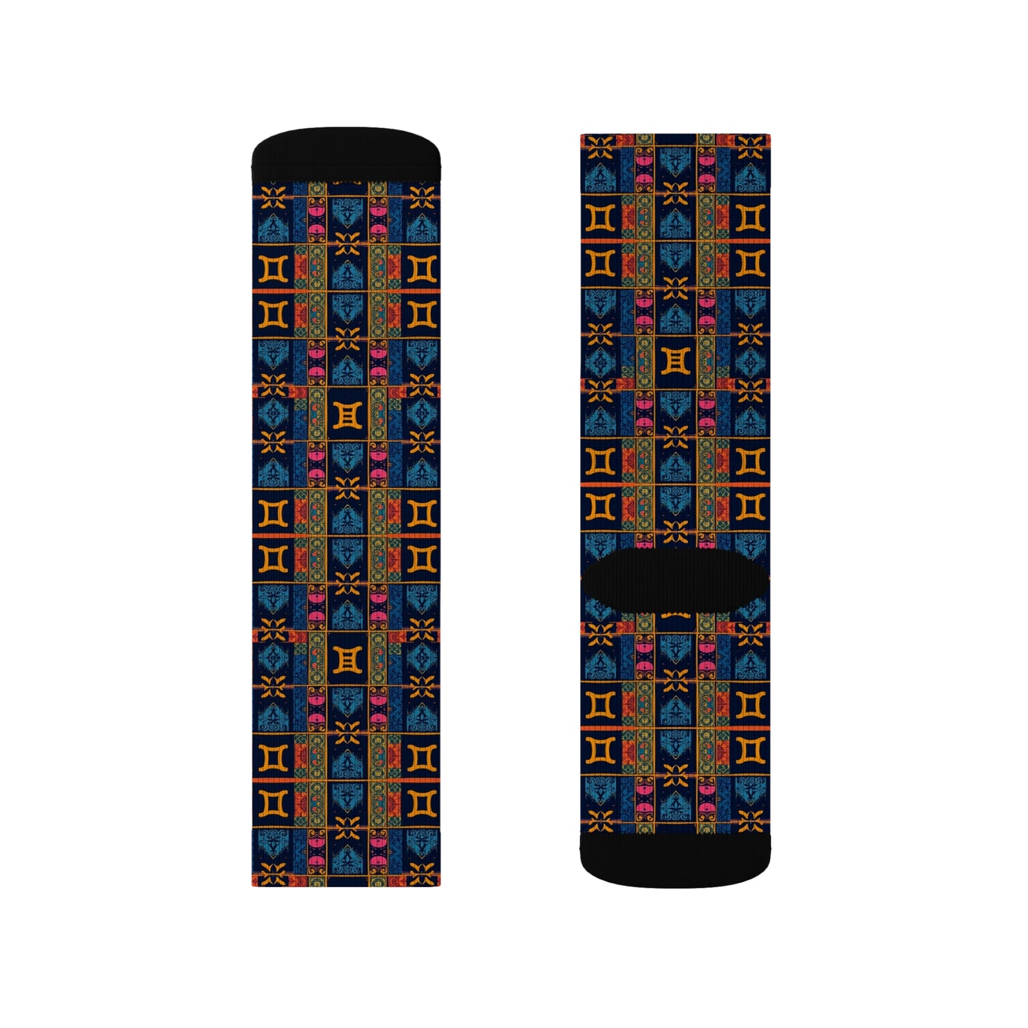 Sublimation Socks, Gemini, Zodiac v2, Shapes Pattern