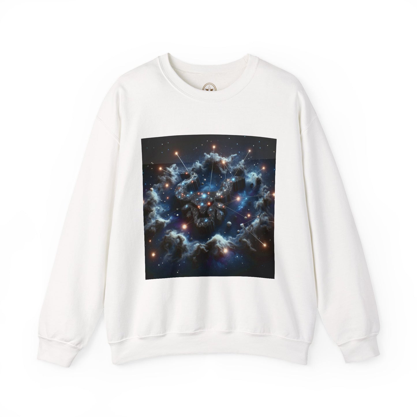 Unisex Heavy Blend™ Crewneck Sweatshirt, Space Bullhead, Taurus Zodiac Design