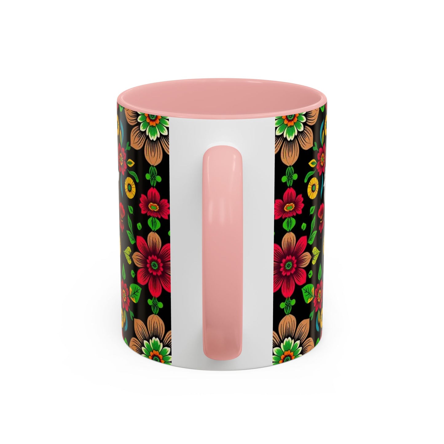 Accent Coffee Mug, Gemini, Zodiac v4, Flower Pattern, (11, 15oz)