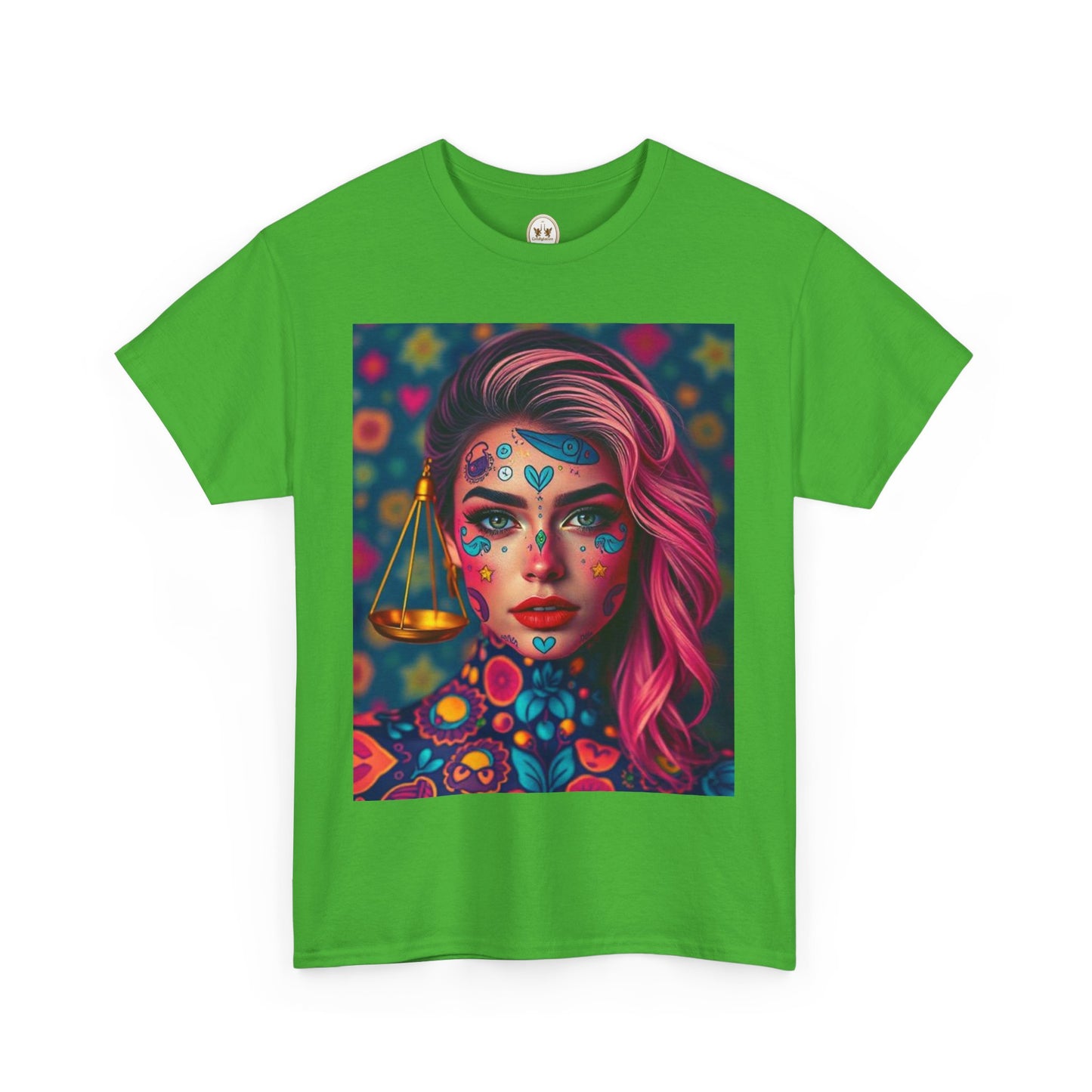 Unisex Heavy Cotton T-Shirt, Libra, Zodiac v2, Sexy Art
