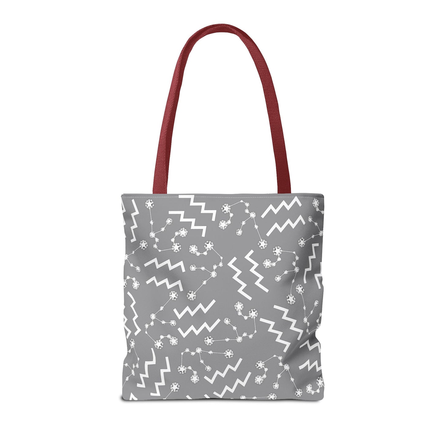 Tote Bag, Aquarius Zodiac Sign, AOP, (Grey, White)