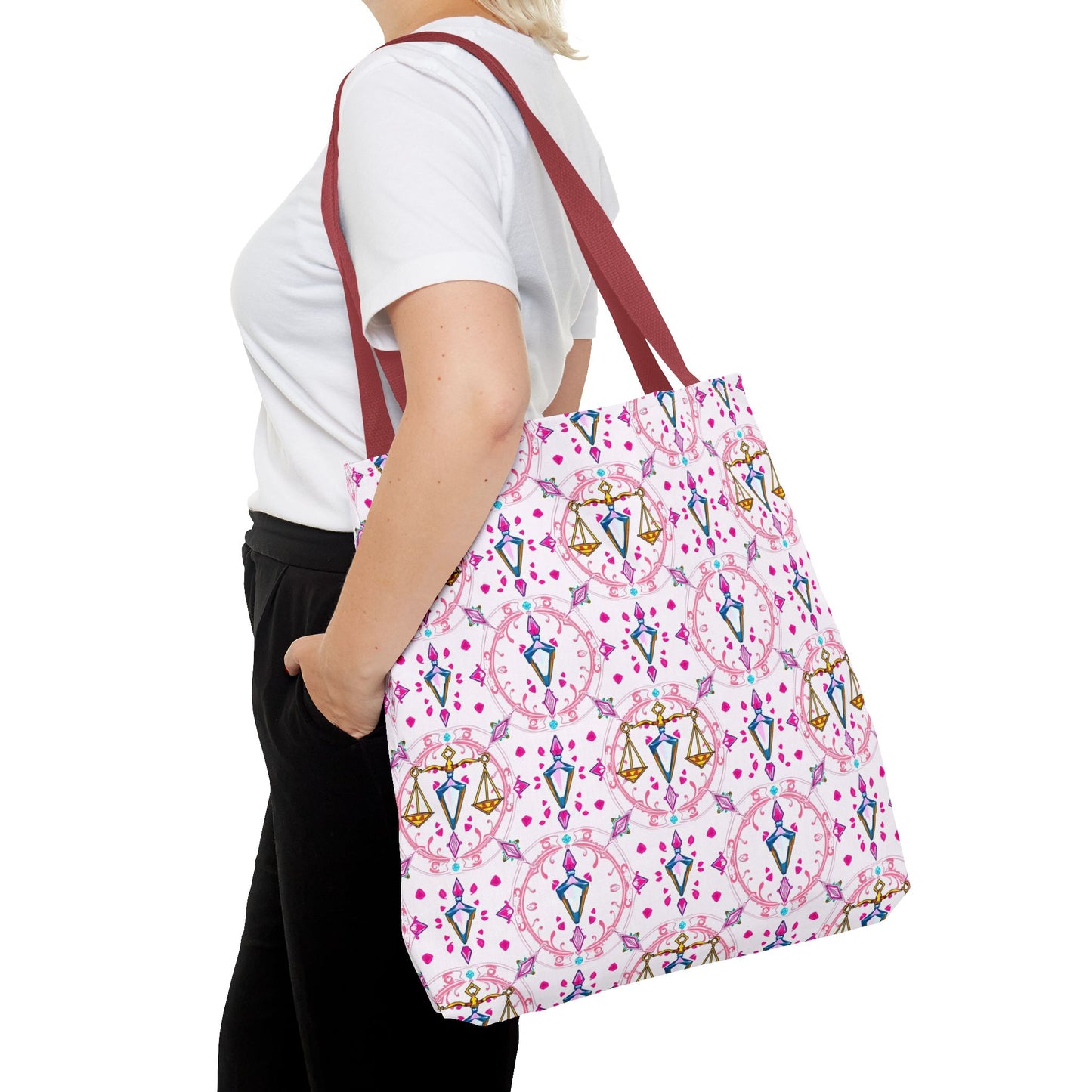 Tote Bag (AOP), Libra, Zodiac, Jewel Pattern