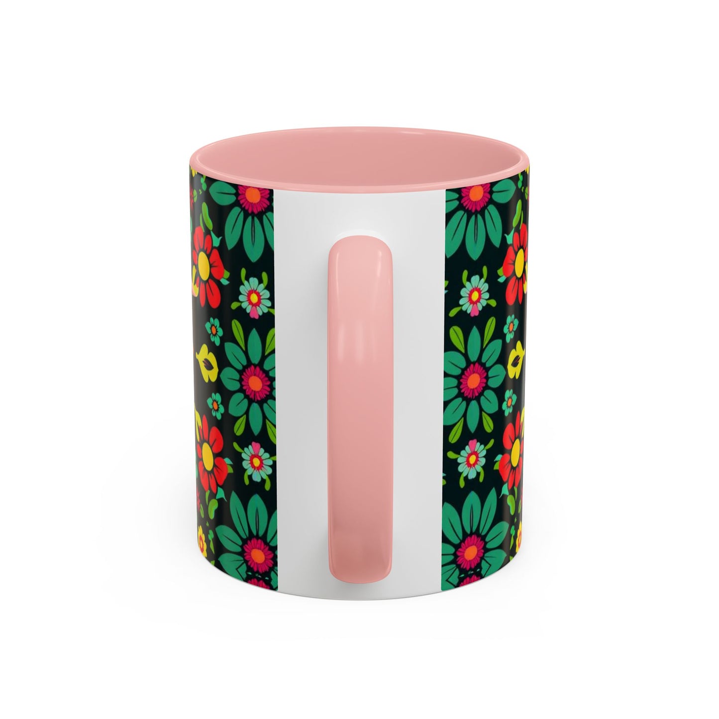 Accent Coffee Mug, Aquarius, Zodiac v4, Flower Pattern, (11, 15oz)