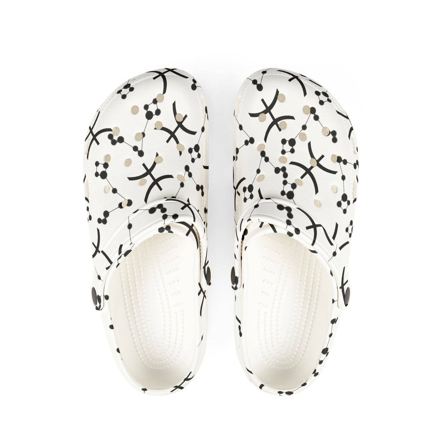 EVA Foam Rubber Shoes (AOP), Material 100% EVA, Pisces Zodiac Design
