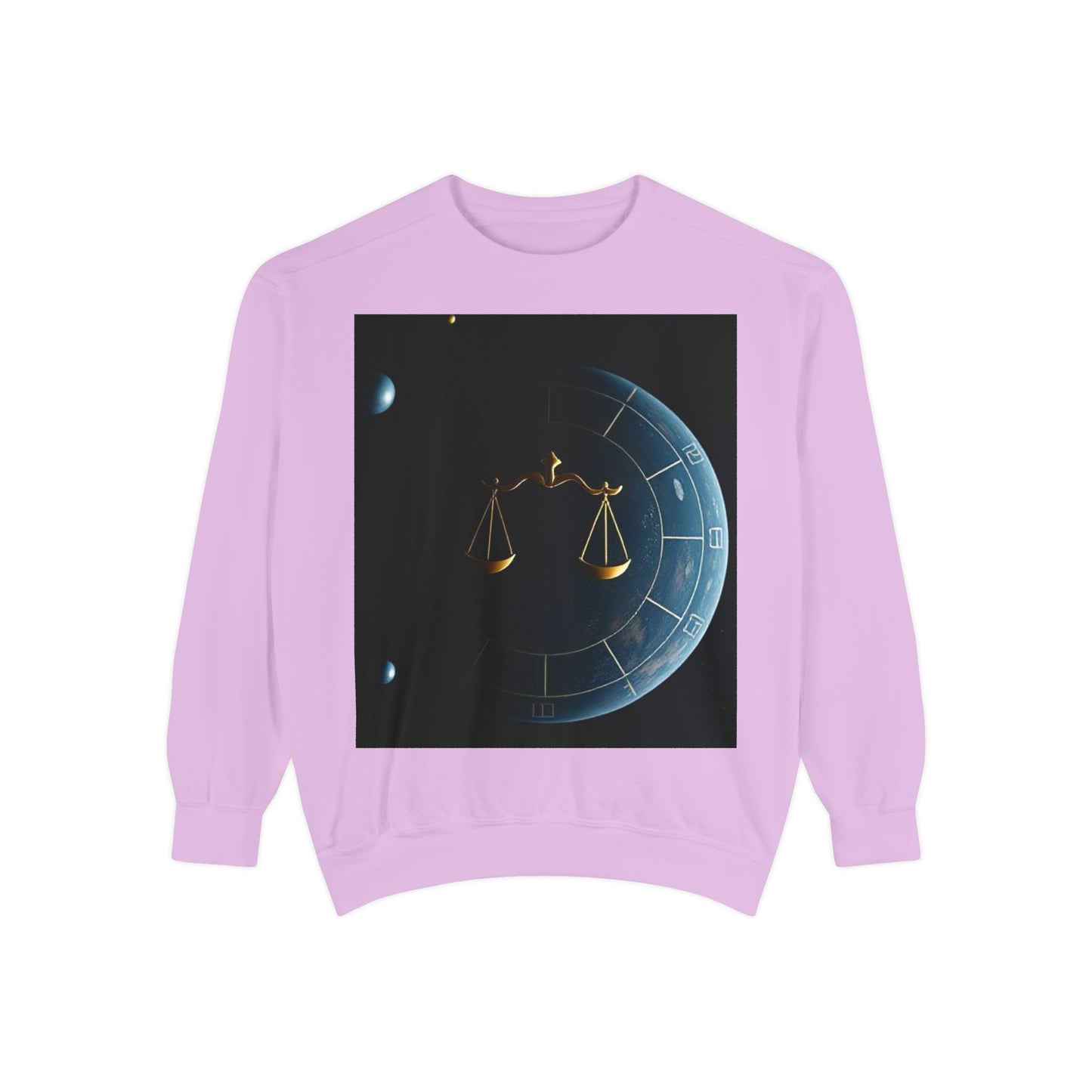 Garment-Dyed Sweatshirt, Unisex, Space Animal Design v1, Libra