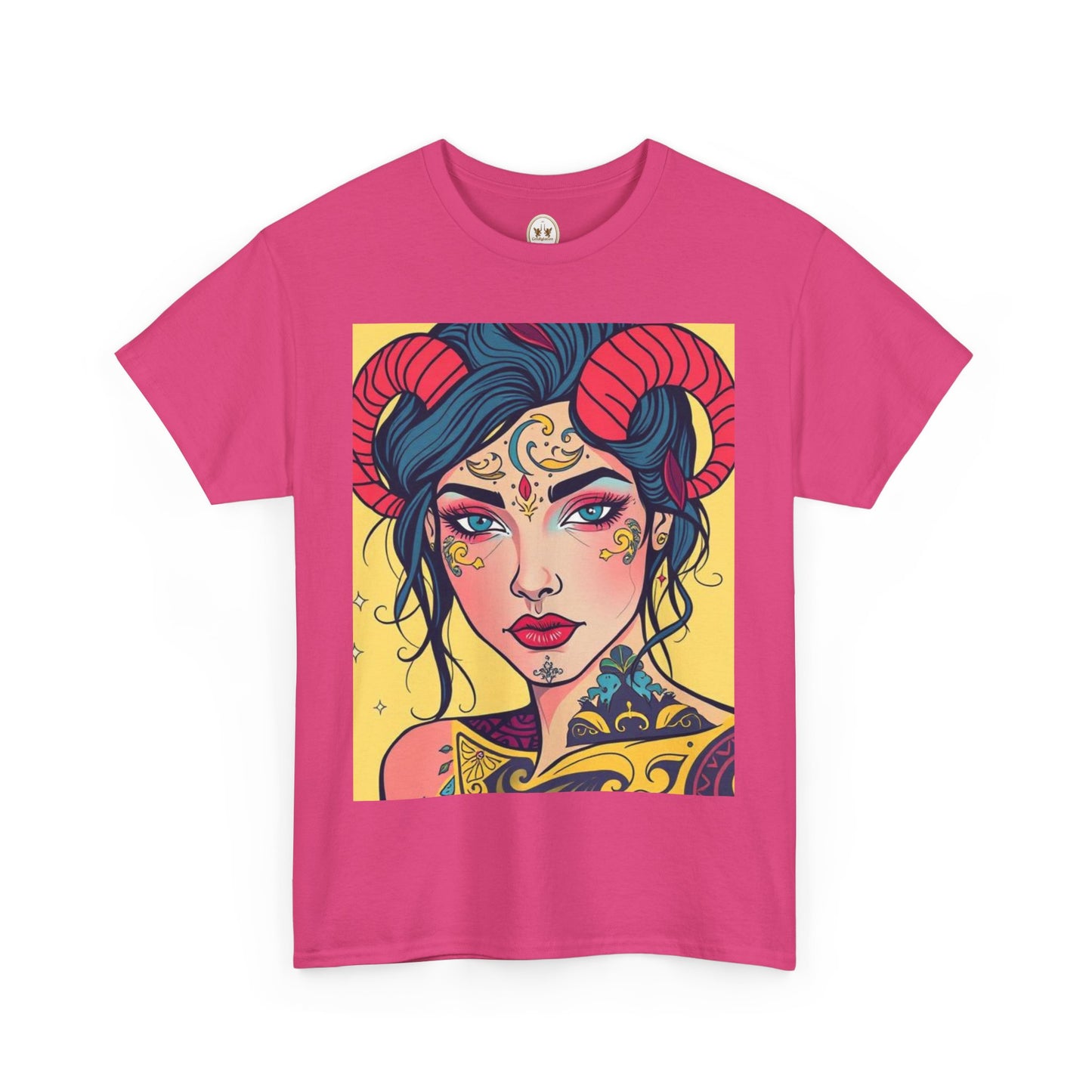 Unisex Heavy Cotton T-Shirt, Aries, Zodiac, Sexy Art