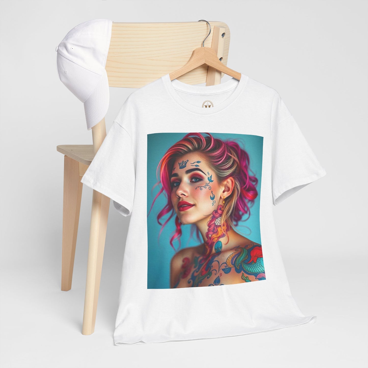 Unisex Heavy Cotton T-Shirt, Pisces, Zodiac v3, Sexy Art