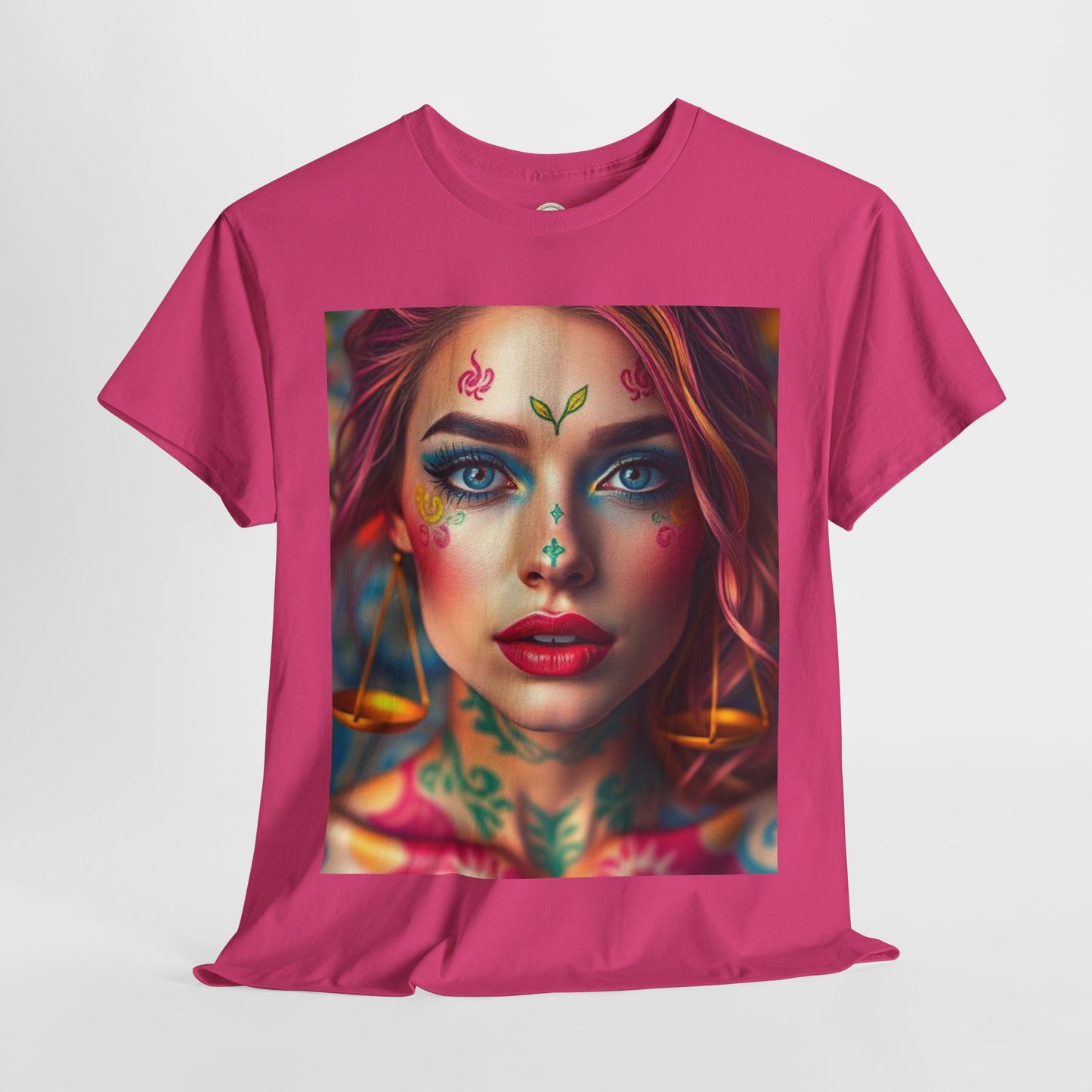 Unisex Heavy Cotton T-Shirt, Libra, Zodiac v1, Sexy Art