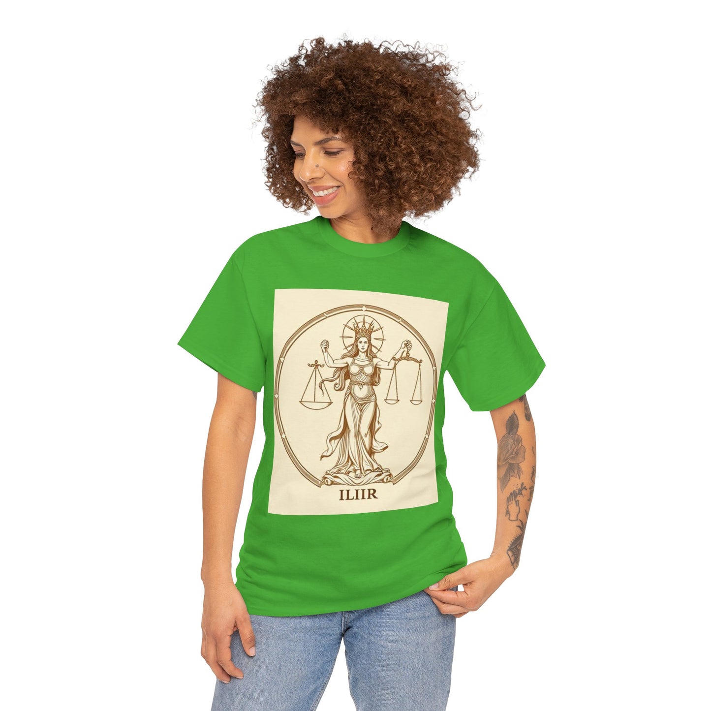 Unisex Heavy Cotton T-Shirt, Libra Goddess v1, Zodiac Design