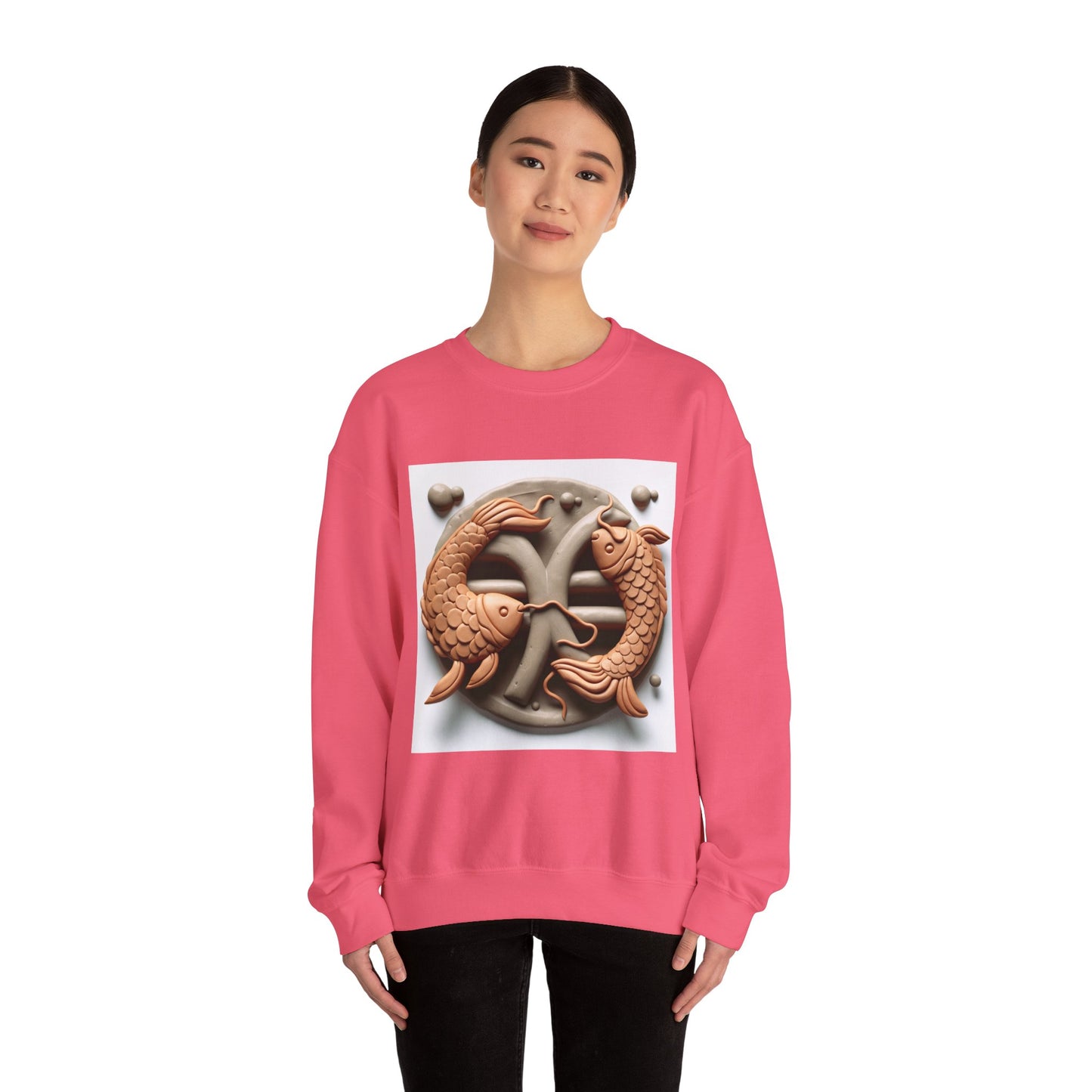 Unisex Heavy Blend™ Crewneck Sweatshirt,Two Fishes Pisces Zodiac Design