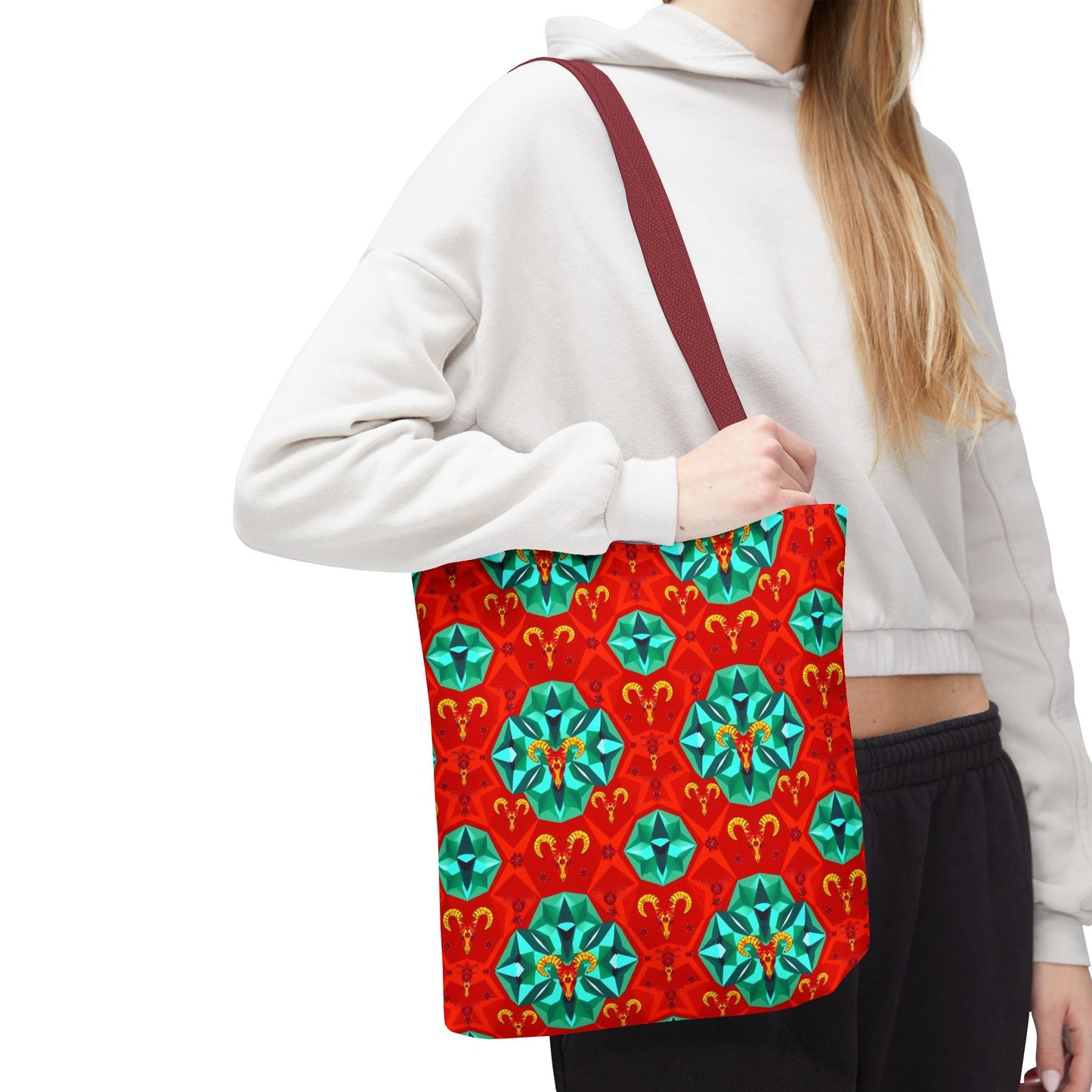 Tote Bag (AOP), Aries, Zodiac v1, Jewel Pattern
