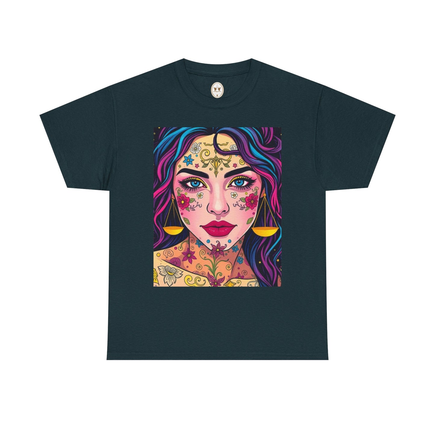 Unisex Heavy Cotton T-Shirt, Libra, Zodiac v4, Sexy Art