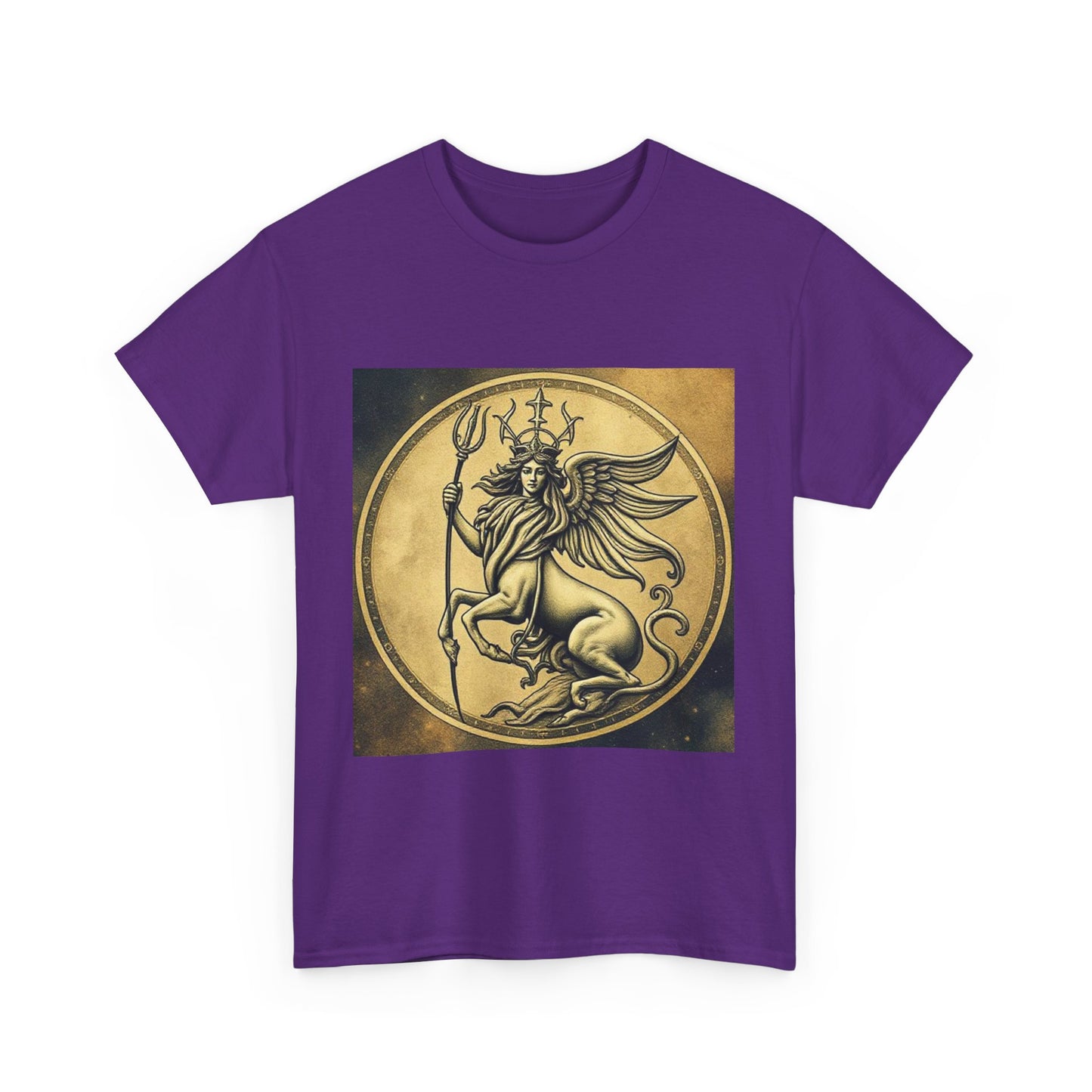 Unisex Heavy Cotton T-Shirt, Angel Animal, Virgo Zodiac Design