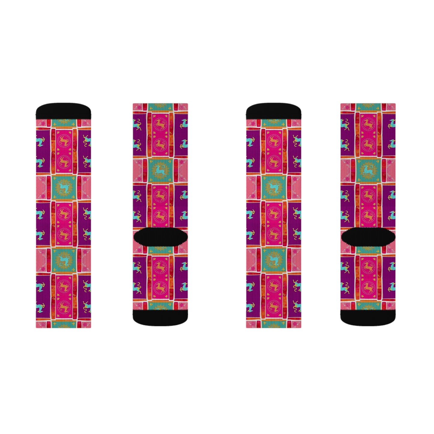 Sublimation Socks, Capricorn, Zodiac v2, Shapes Pattern