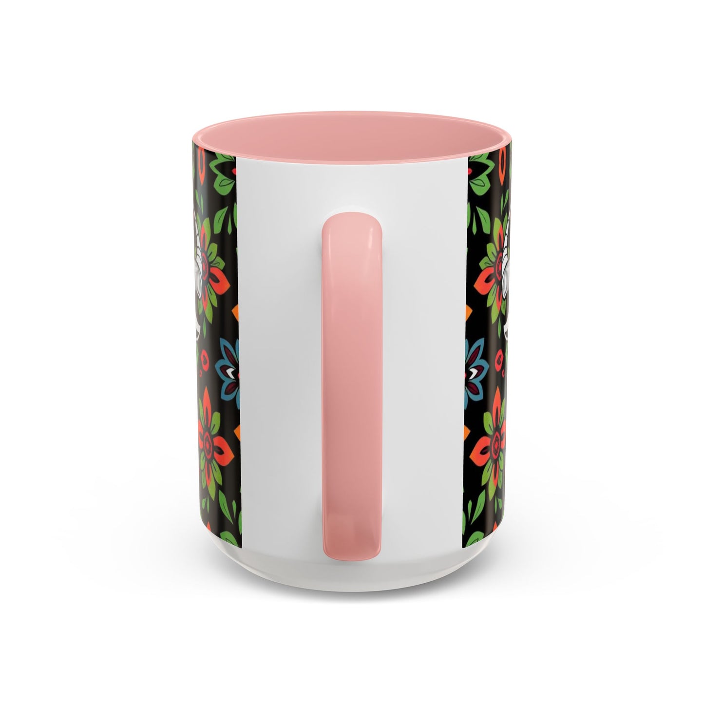 Accent Coffee Mug, Taurus, Zodiac v2. Flower Pattern, (11, 15oz)