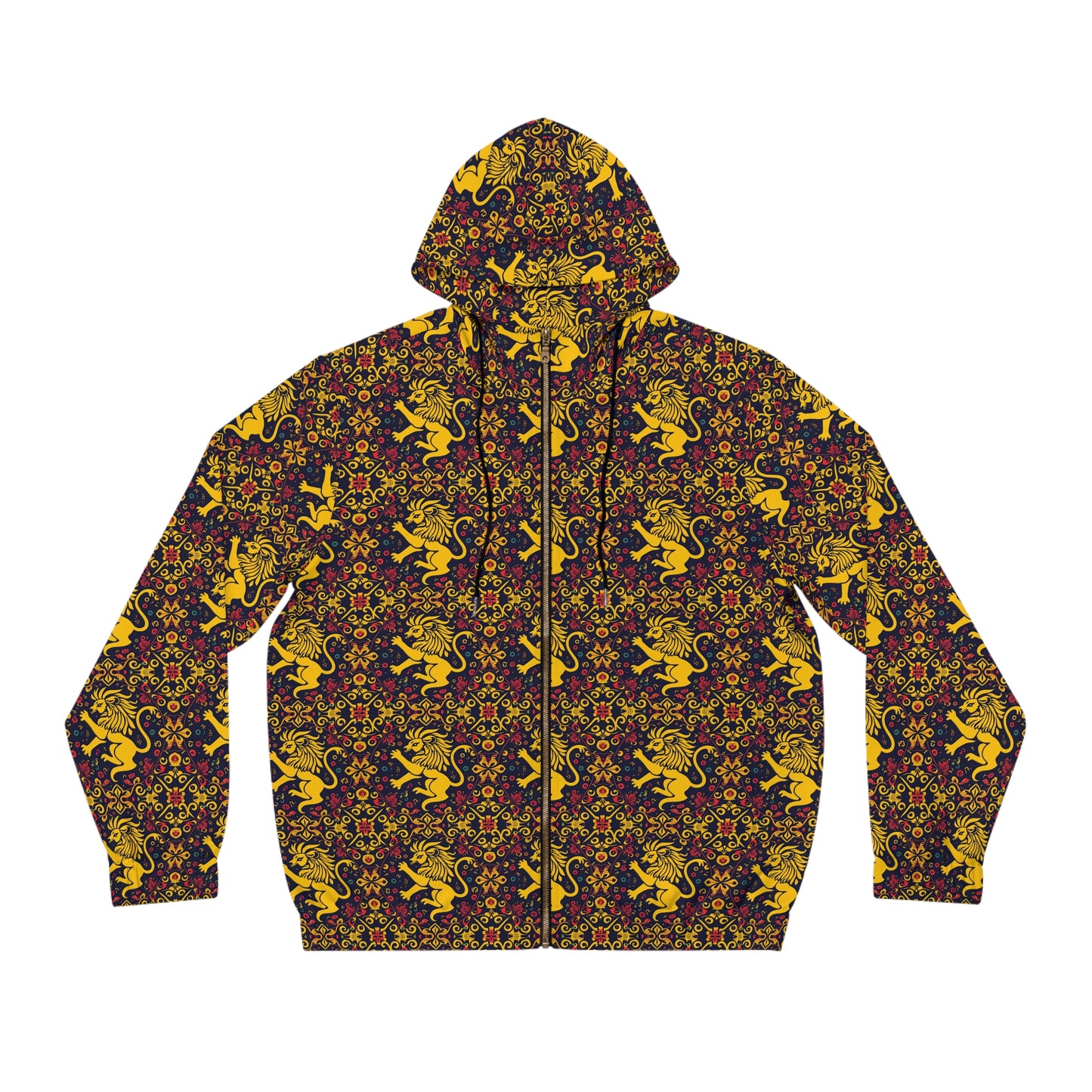 Full-Zip Hoodie (AOP), Leo, Zodiac v4, Pattern