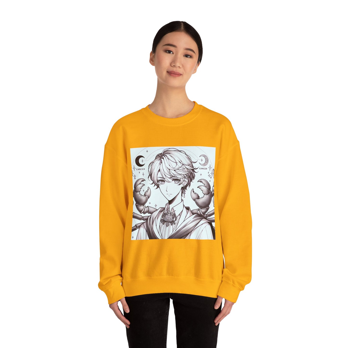 Unisex Heavy Blend™ Crewneck Sweatshirt,Two Moon, Cancer Zodiac Design