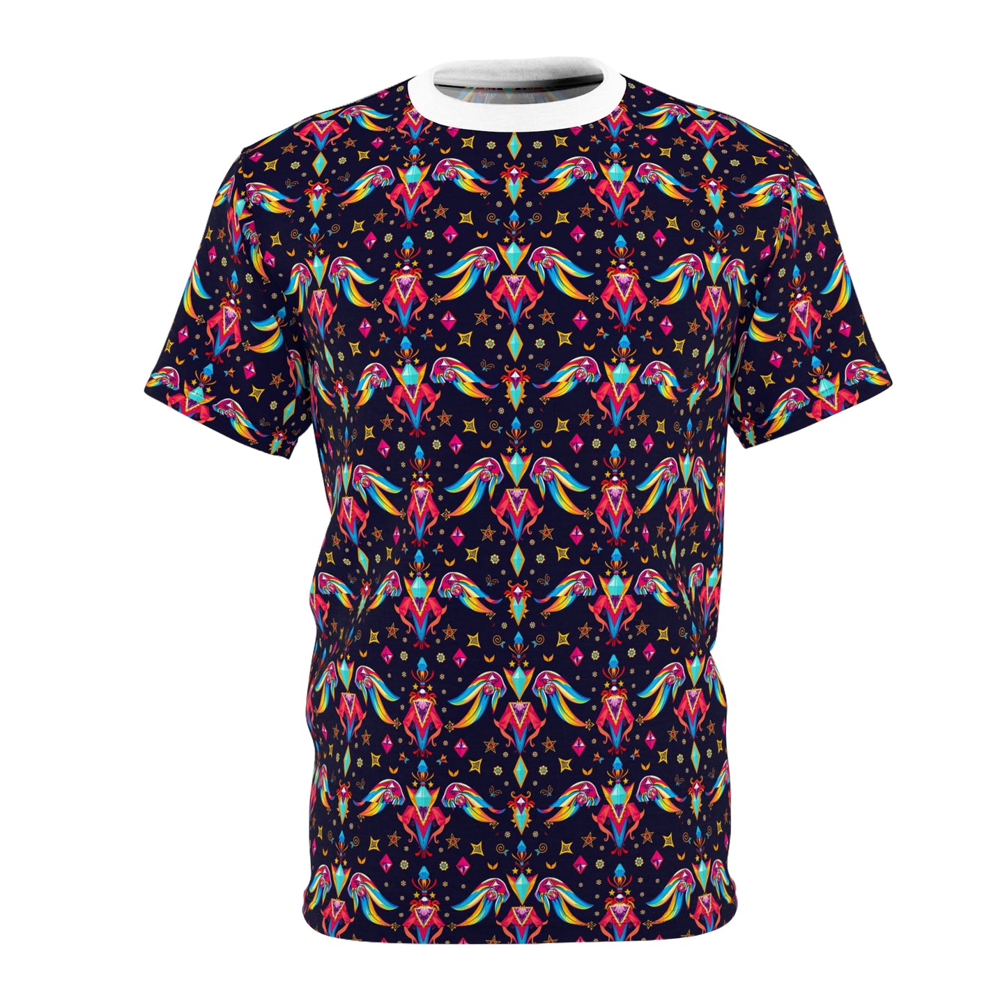 Unisex Cut & Sew T-Shirt, (AOP), Virgo, Zodiac, Jewels Pattern