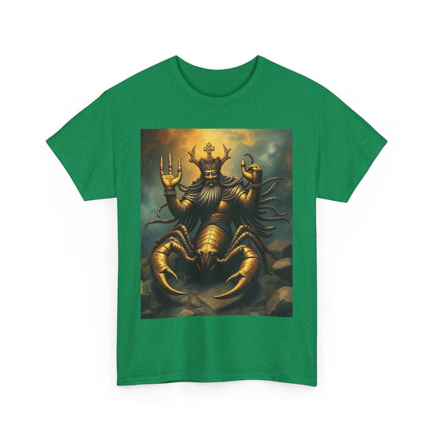 Unisex Heavy Cotton T-Shirt, Desert Scorpio King v1, Zodiac Design