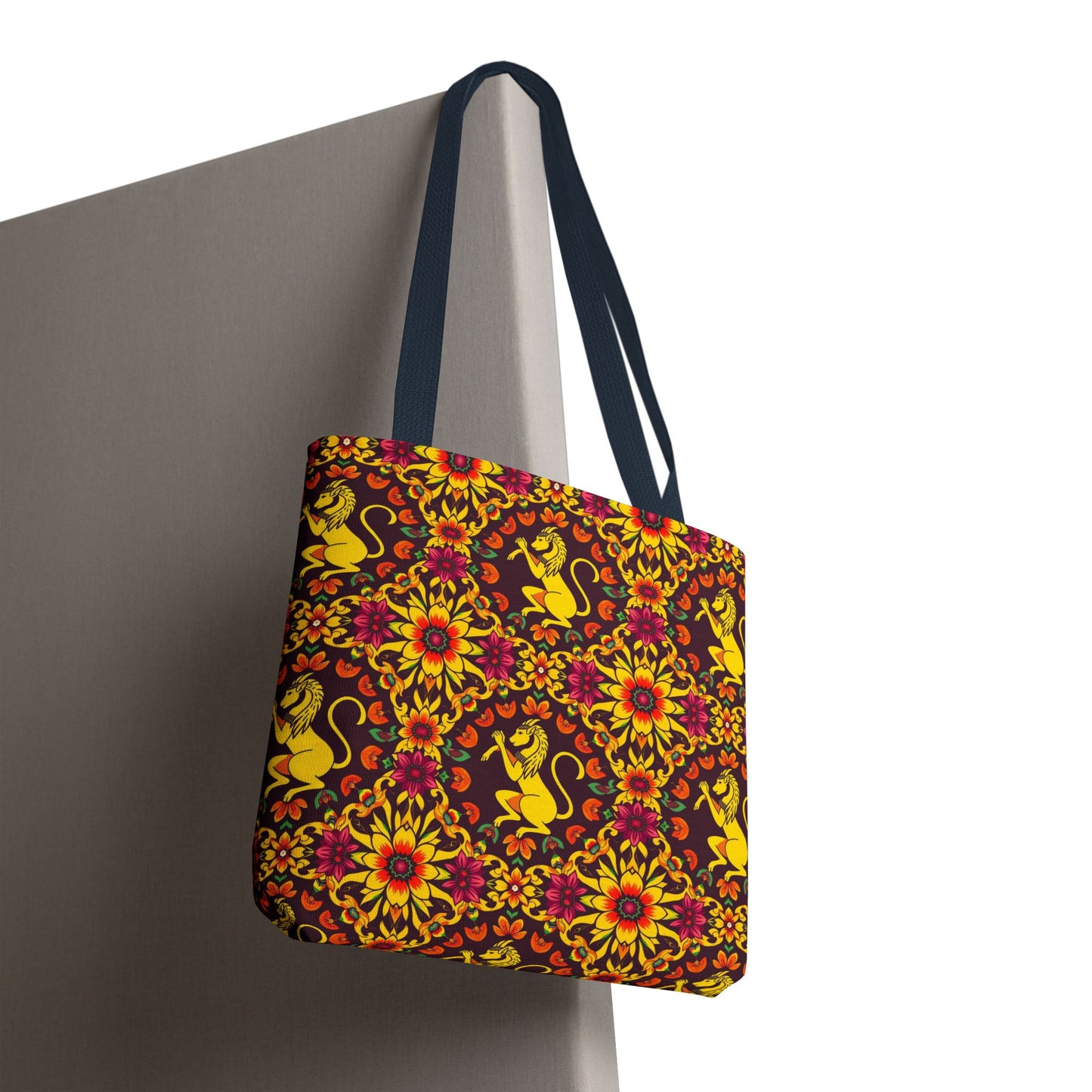 Tote Bag, (AOP), Virgo, Zodiac v5, Flower Pattern