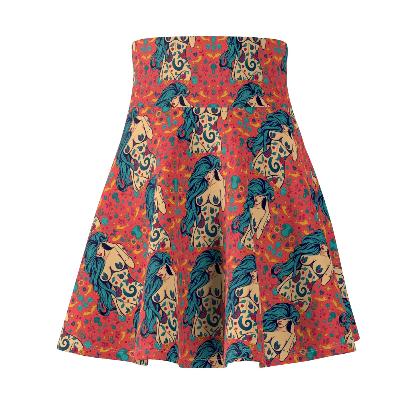 Women's Skater Skirt, (AOP), Aquarius, Zodiac v1, Sexy Pattern