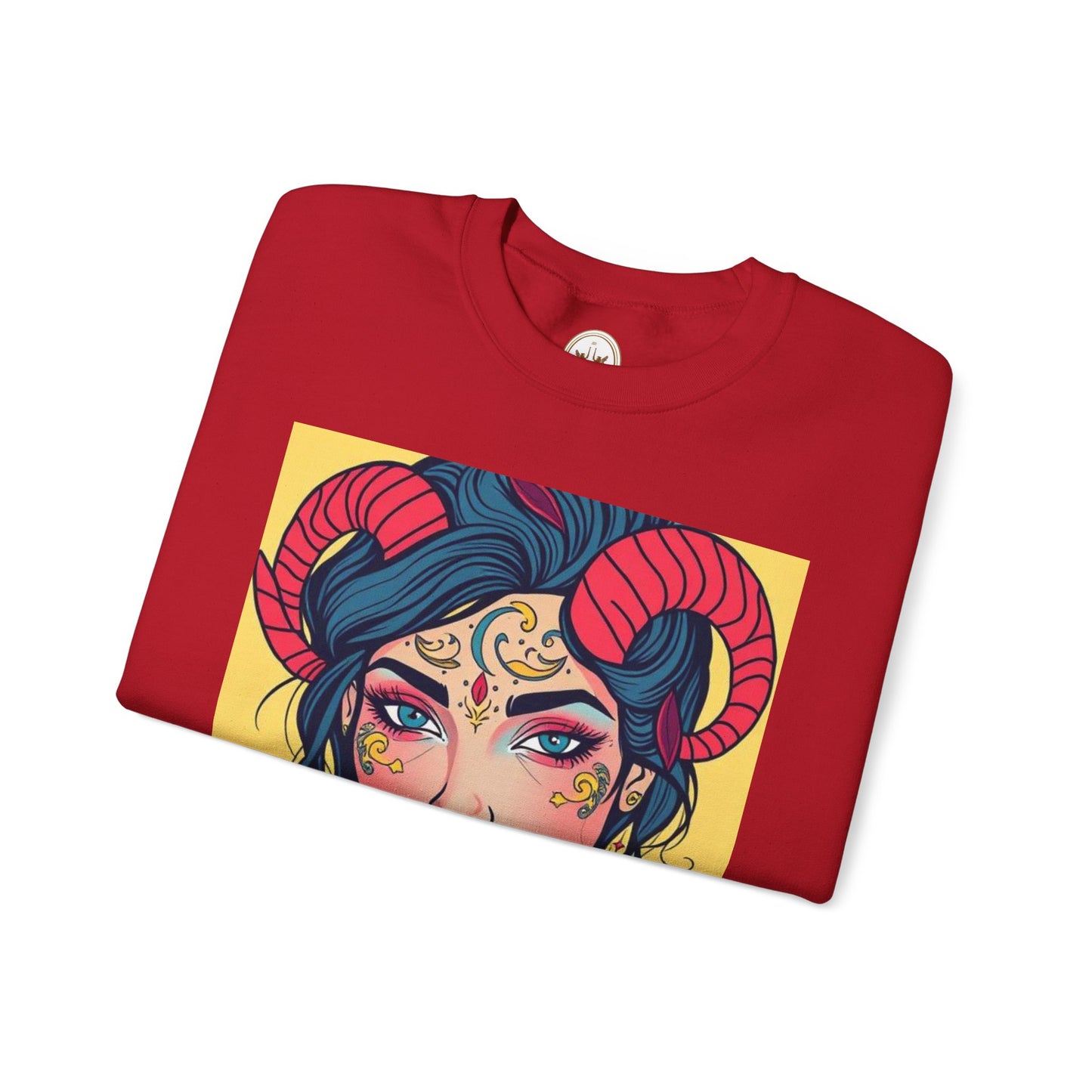 Unisex Heavy Blend™ Crewneck Sweatshirt, Aries, Zodiac v2, Sexy Pattern
