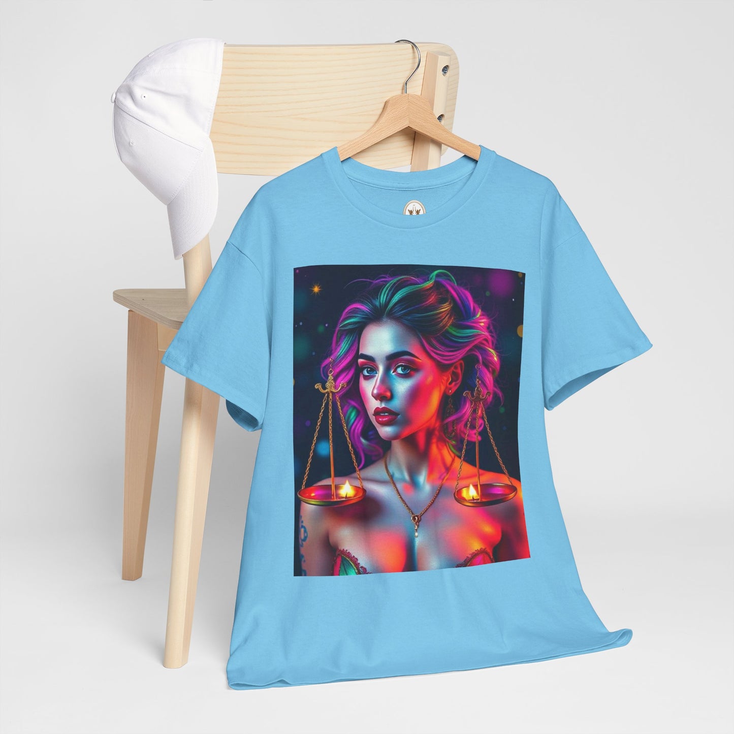 Unisex Heavy Cotton T-Shirt, Libra, Zodiac v3, Sexy Art