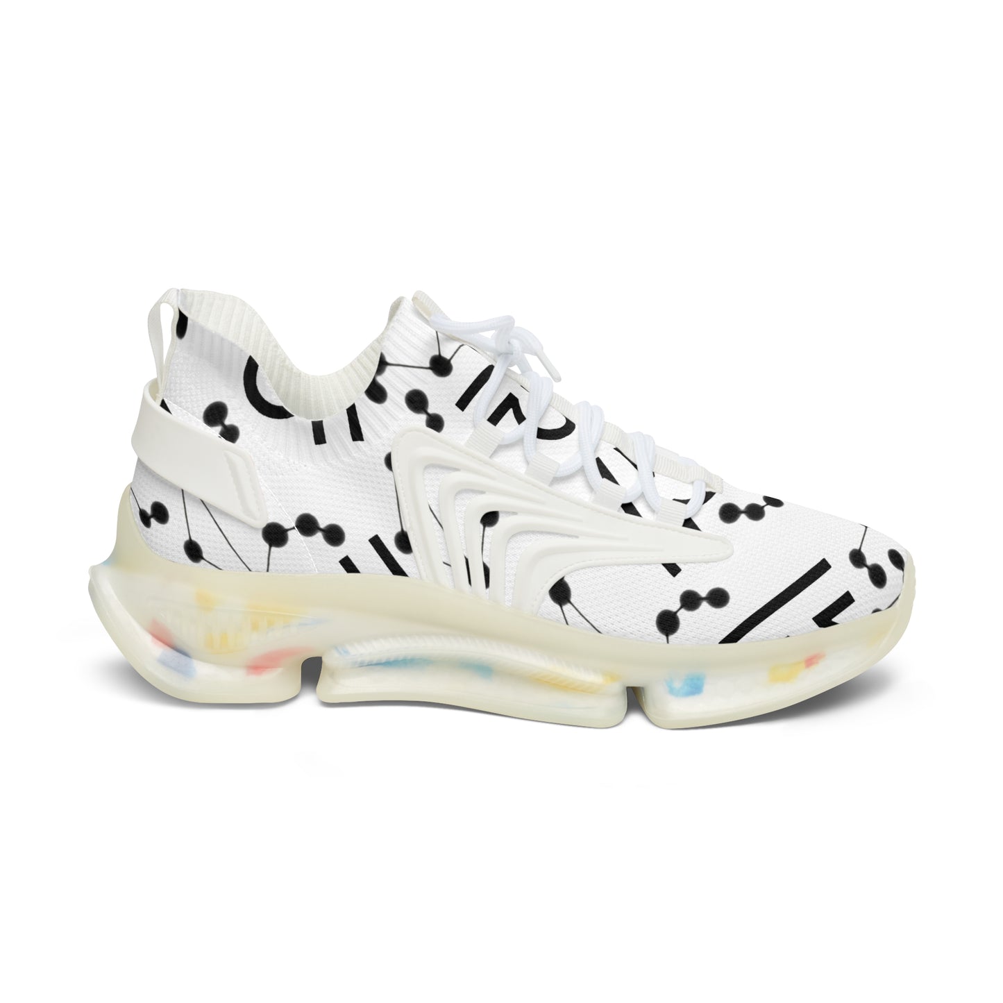 Women's Mesh Sneakers, Constellation & Symbol, Libra Zodiac Sign, AOP
