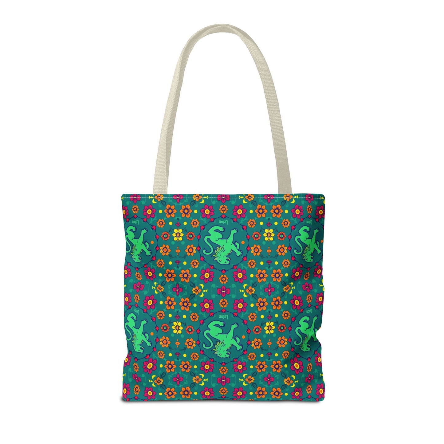 Tote Bag (AOP), Leo, Zodiac v1, Flower Pattern