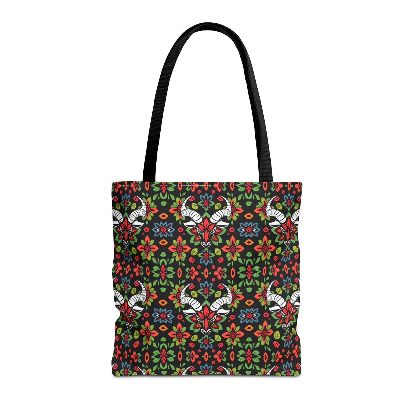 Tote Bag (AOP), Taurus, Zodiac v1, Flower Pattern