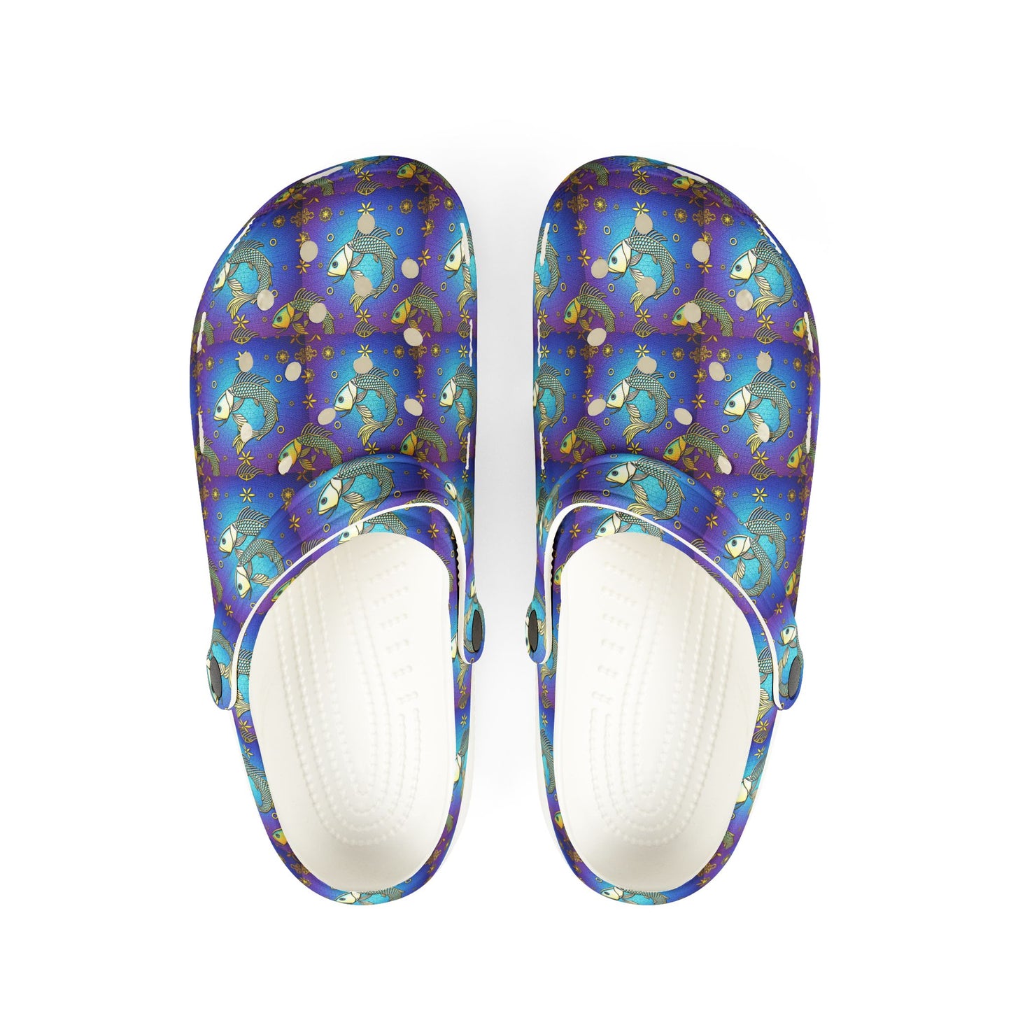 EVA Foam Rubber Shoes, (AOP), Pisces, Zodiac v2, Pattern