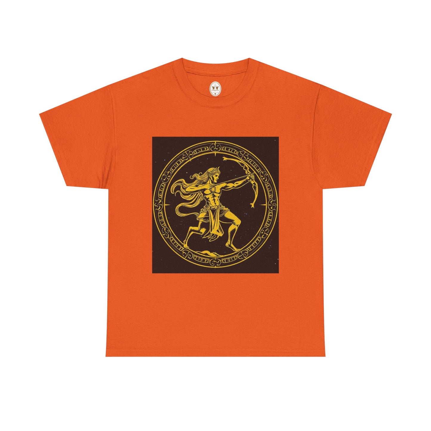 Unisex Heavy Cotton T-Shirt, Mythical Faun/Satyr, Sagittarius Zodiac Design