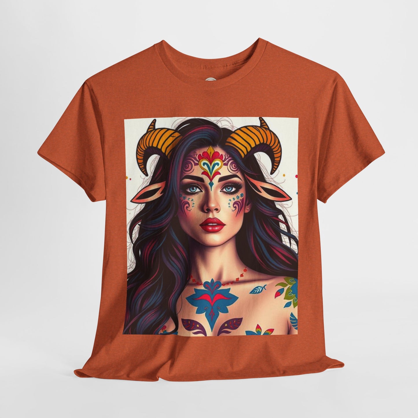 Unisex Heavy Cotton T-Shirt, Taurus, Zodiac v1, Sexy Art