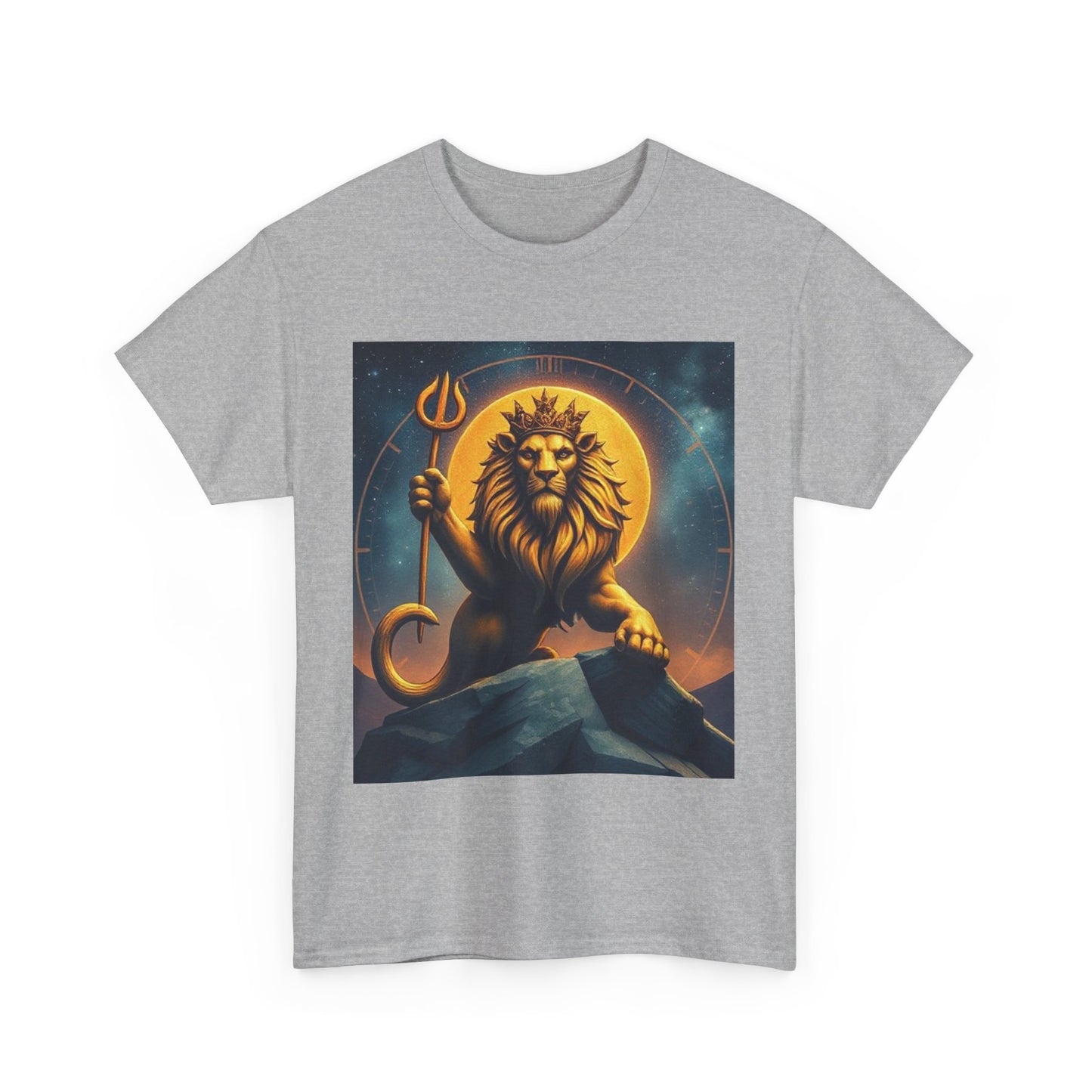 Unisex Heavy Cotton T-Shirt, King of Lion v3, Leo Zodiac Design