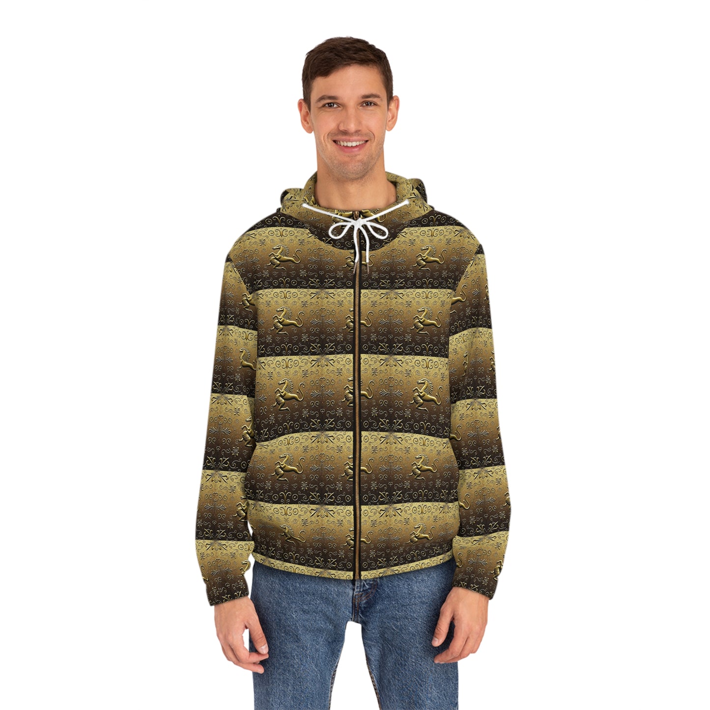 Full-Zip Hoodie (AOP), Aquarius, Zodiac v1, Pattern
