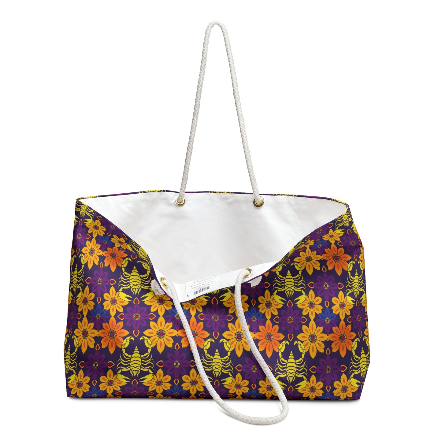 Weekender Bag, Scorpio, Zodiac v3, Flower Pattern