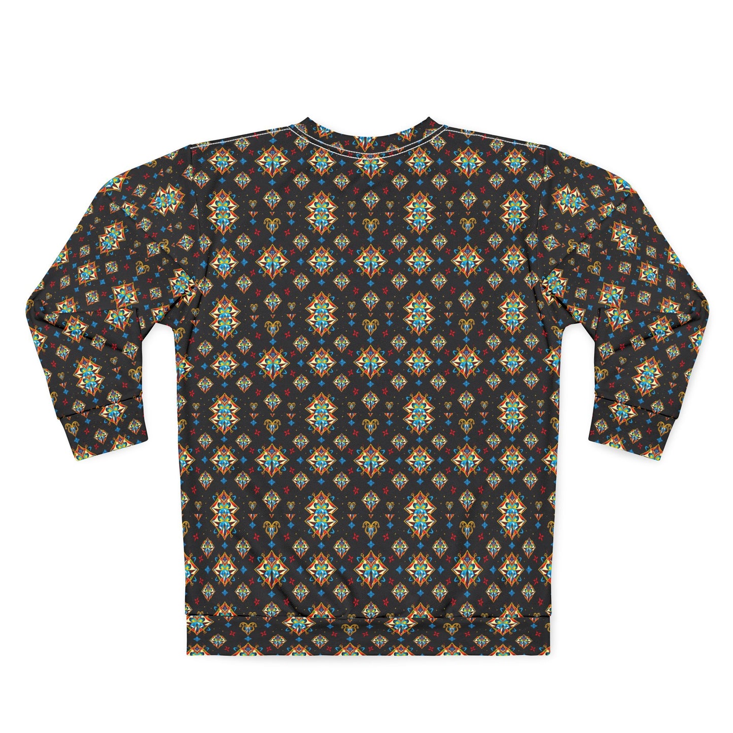 Unisex Sweatshirt (AOP), Sagittarius, Zodiac v3, Jewel Pattern