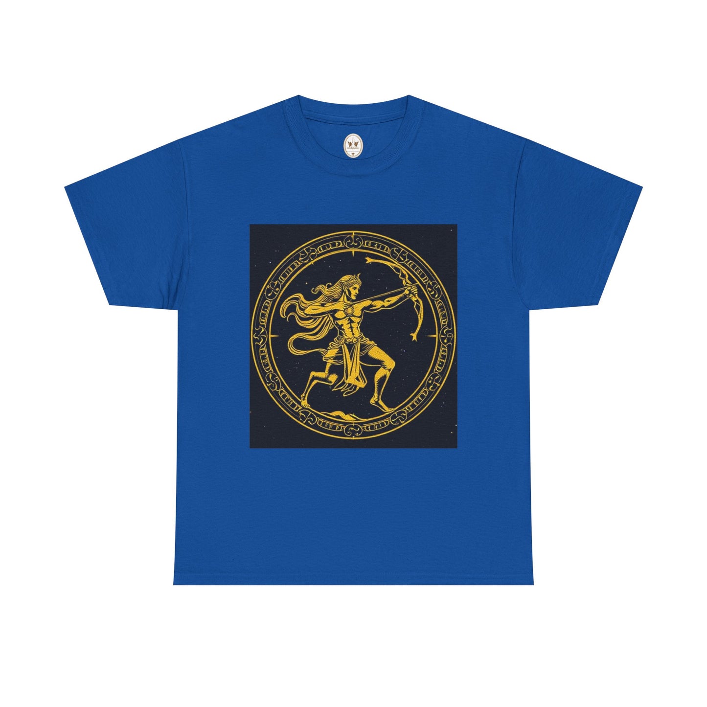 Unisex Heavy Cotton T-Shirt, Mythical Faun/Satyr v1, Sagittarius Zodiac Design
