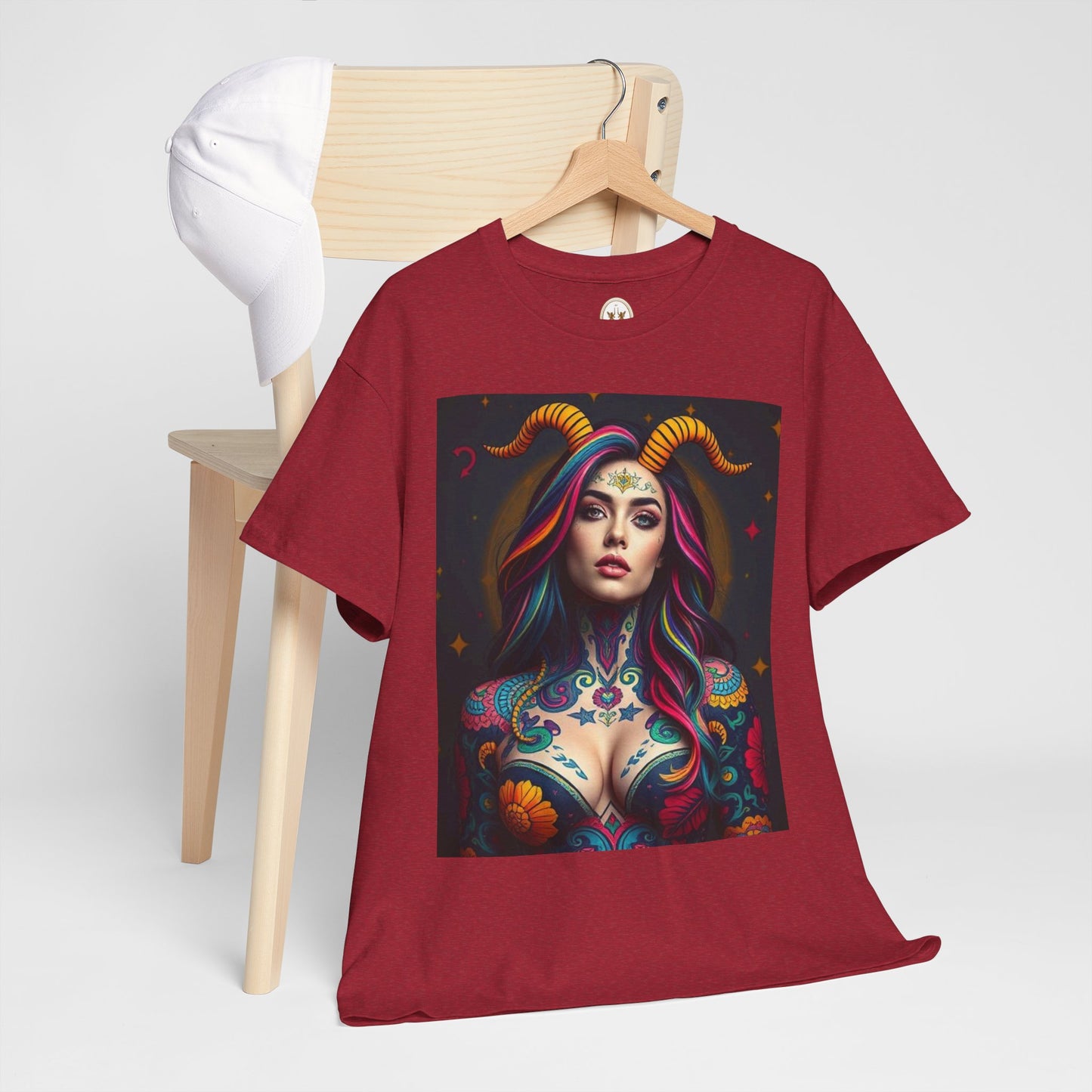 Unisex Heavy Cotton T-Shirt, Capricorn, Zodiac, Sexy Art