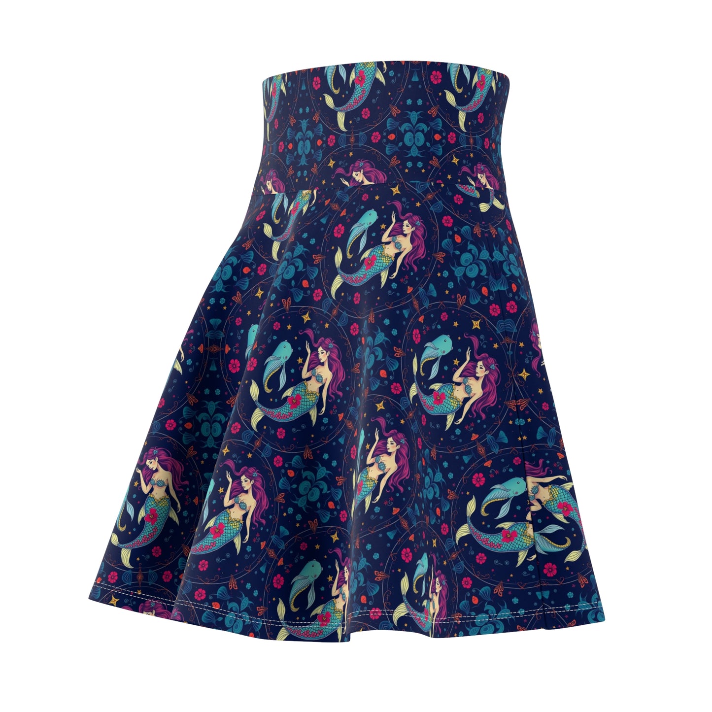 Women's Skater Skirt, (AOP), Pisces, Zodiac v3, Sexy Pattern