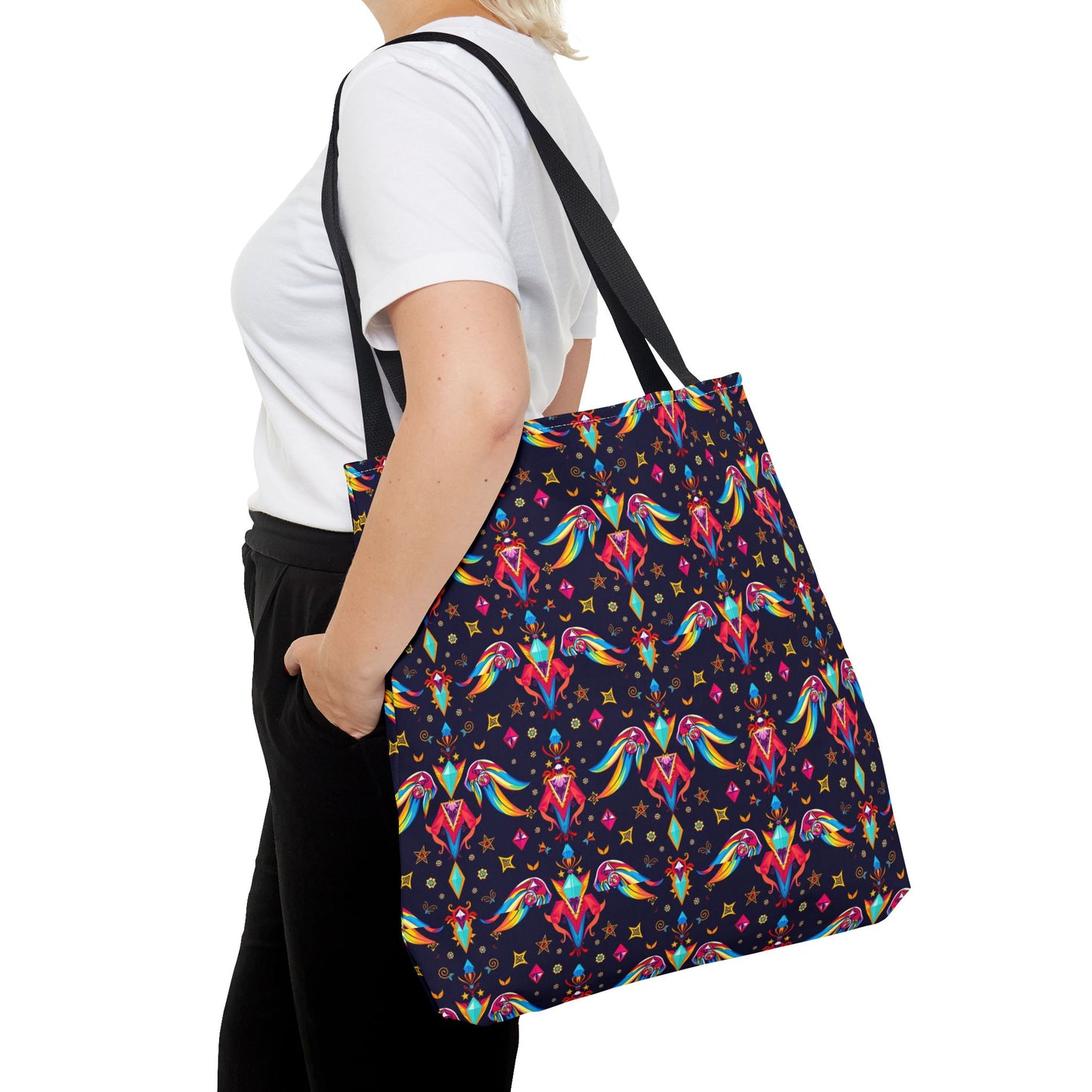 Tote Bag (AOP), Virgo, Zodiac v1, Jewel Pattern