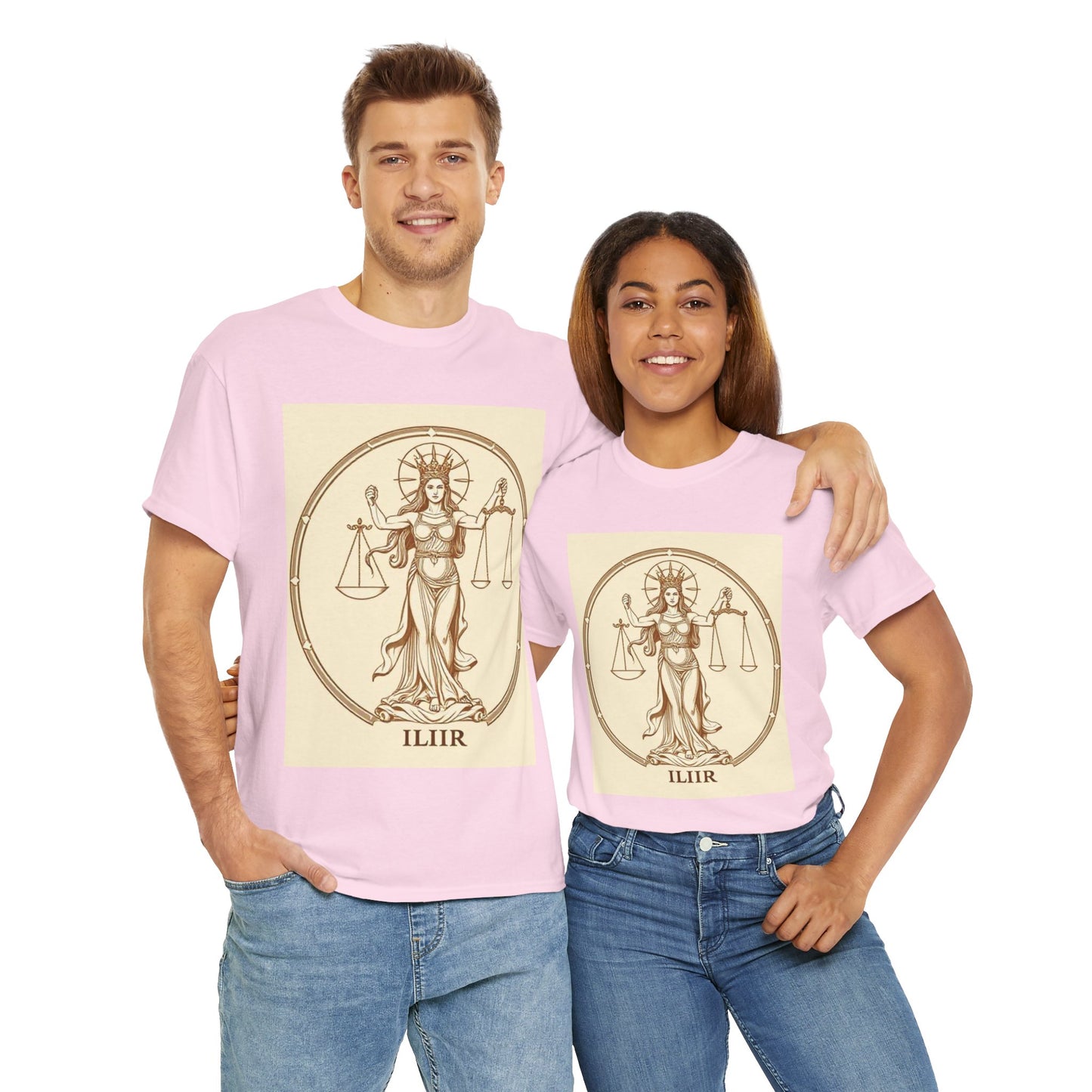 Unisex Heavy Cotton T-Shirt, Libra Goddess, Zodiac Design