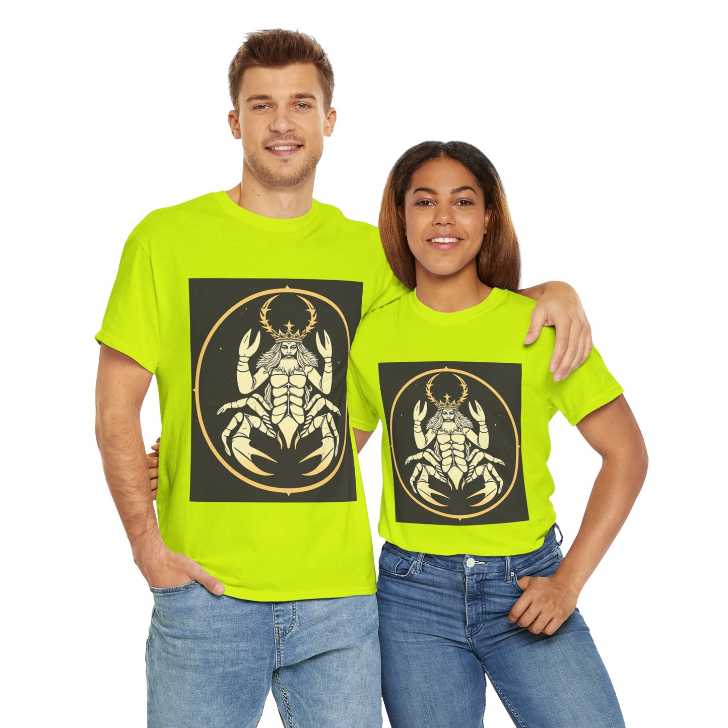 Unisex Heavy Cotton T-Shirt, Scorpio King, Print Art, Zodiac Design