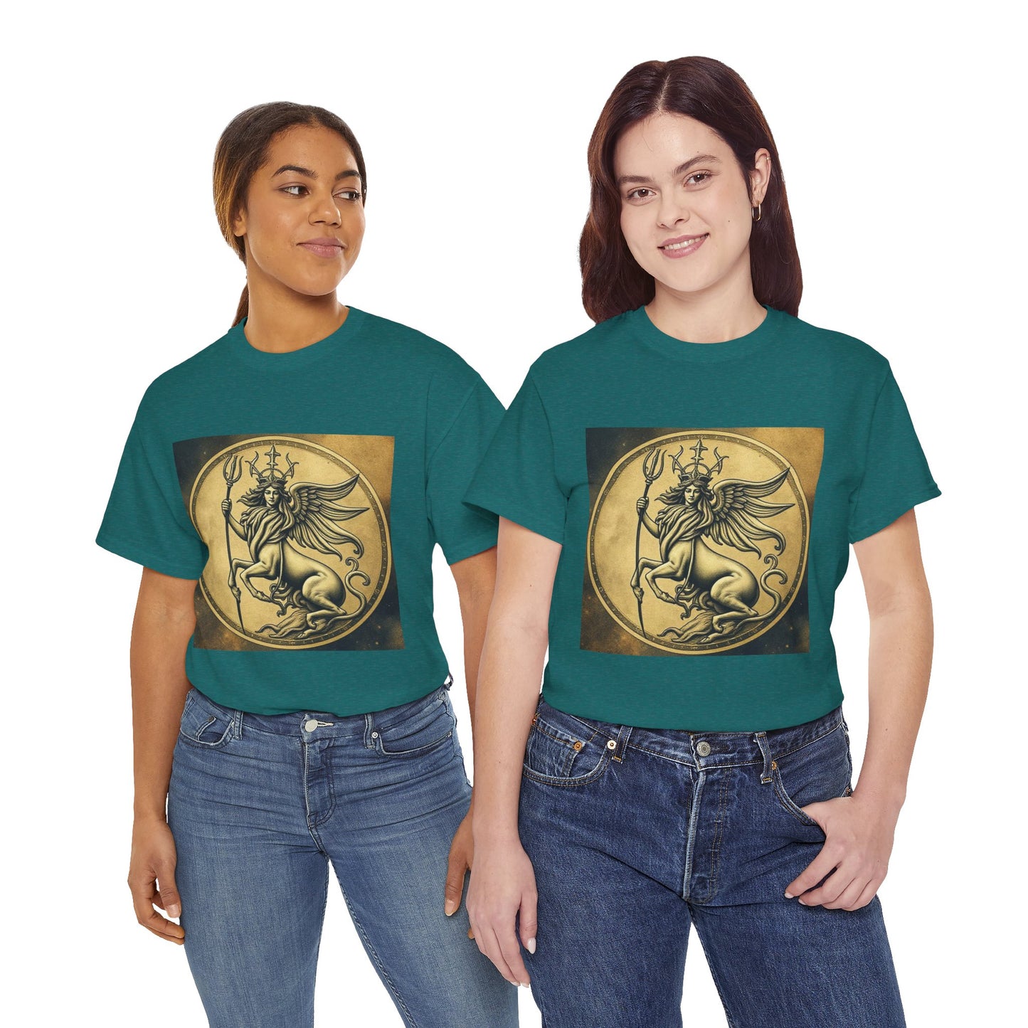 Unisex Heavy Cotton T-Shirt, Angel Animal, Virgo Zodiac Design