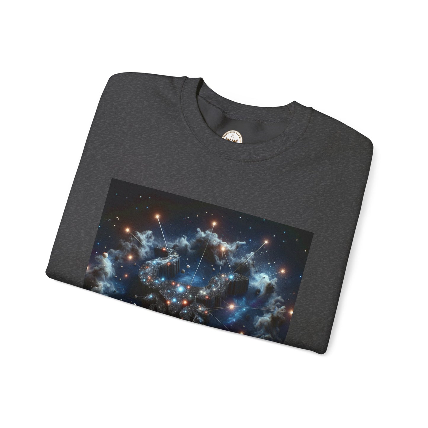 Unisex Heavy Blend™ Crewneck Sweatshirt, Space Bullhead, Taurus Zodiac Design