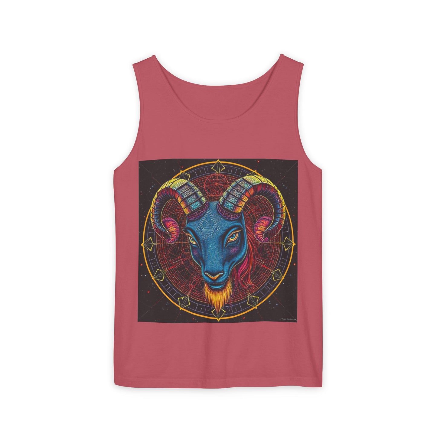 Unisex Garment-Dyed, Tank Top, Aries Design, Pop Art, 100% Ringspun US cotton