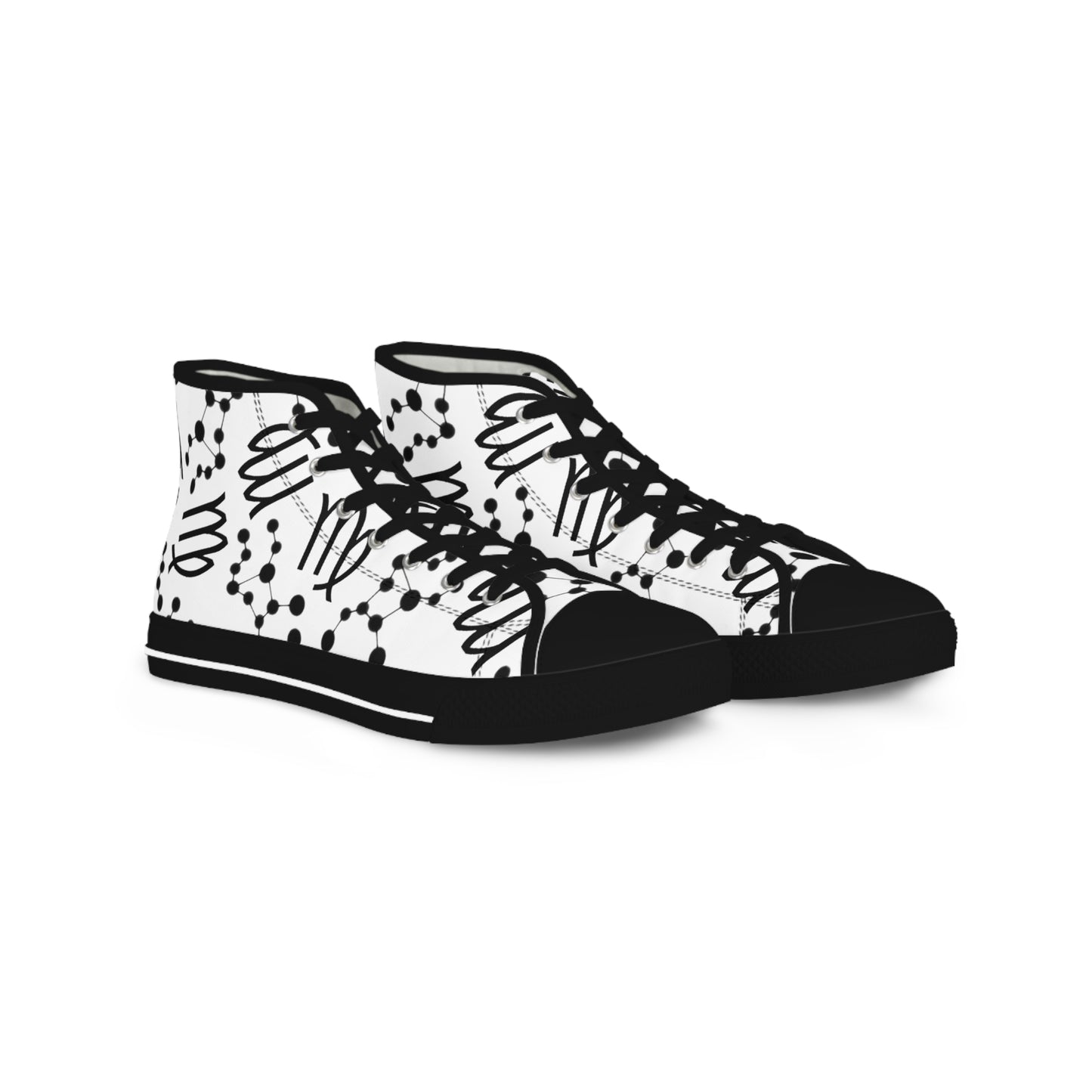 Men's High Top Sneakers, Breathable polyester canvas, Virgo Zodiac Design