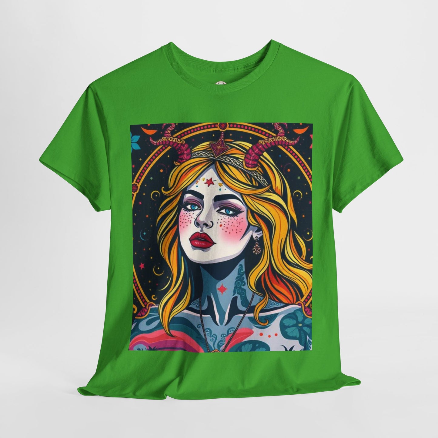 Unisex Heavy Cotton T-Shirt, Virgo, Zodiac v2, Sexy Art