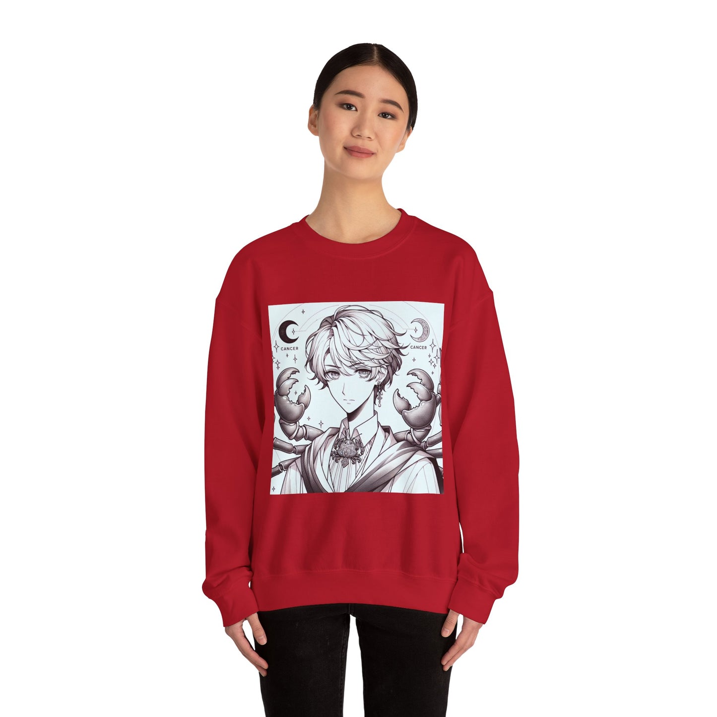 Unisex Heavy Blend™ Crewneck Sweatshirt,Two Moon, Cancer Zodiac Design