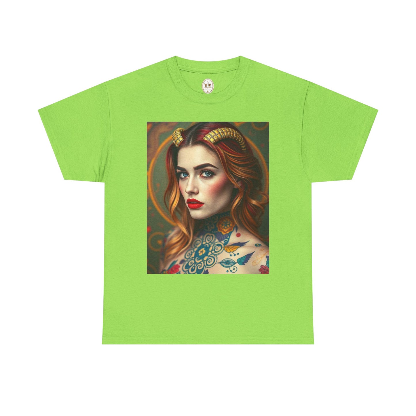 Unisex Heavy Cotton T-Shirt, Capricorn, Zodiac v3, Sexy Art
